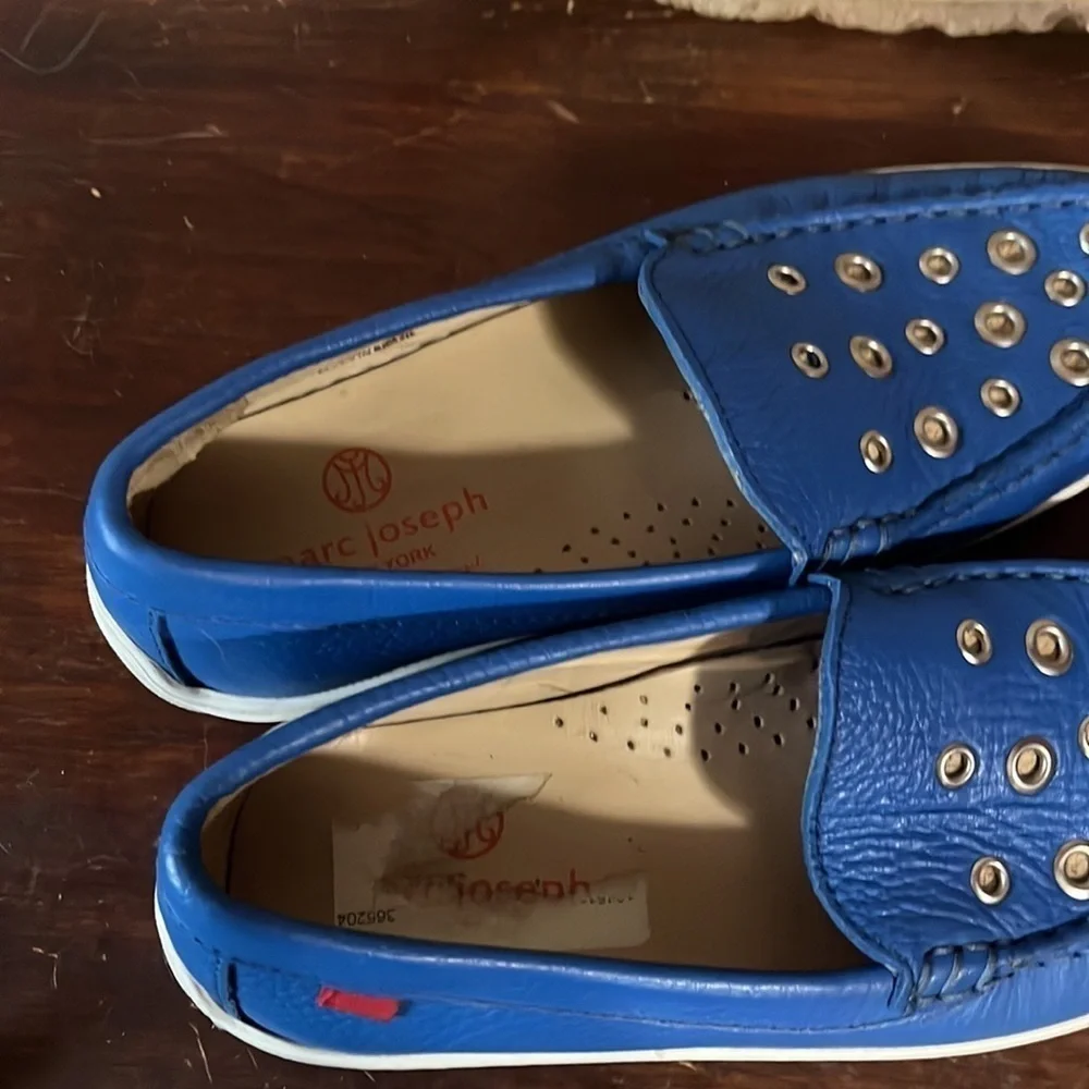 ❤️FINAL SALE❤️ Marc Joseph Blue “Mott St” Grommet Leather Loafers Size 2.5